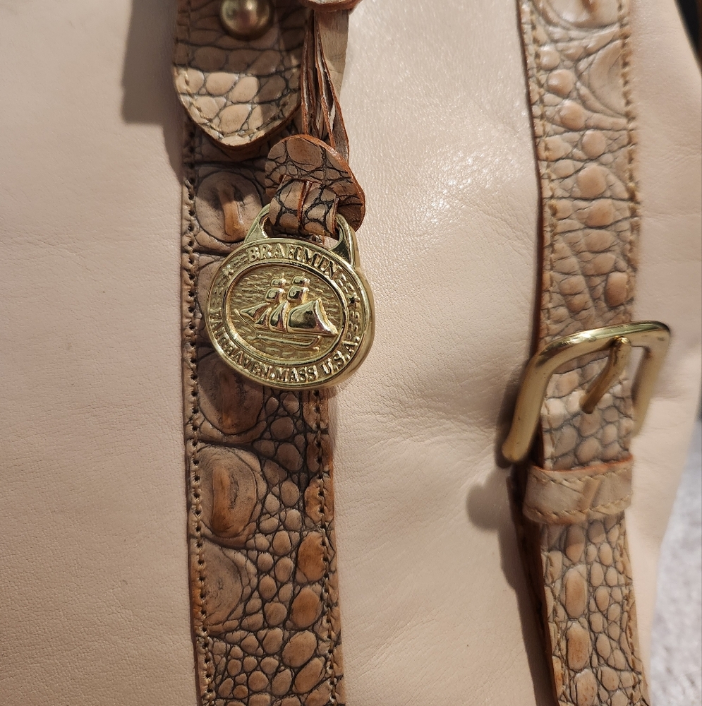 Brahmin Tuscan Creme Collection Handbag / Crossbody Bag - Picture 6 of 9